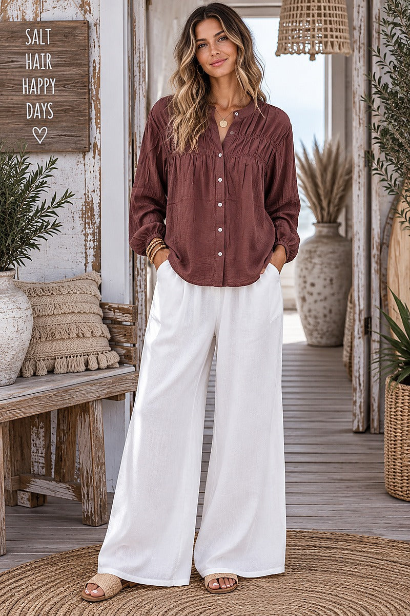 Cocoa Wanderer Cotton Blouse