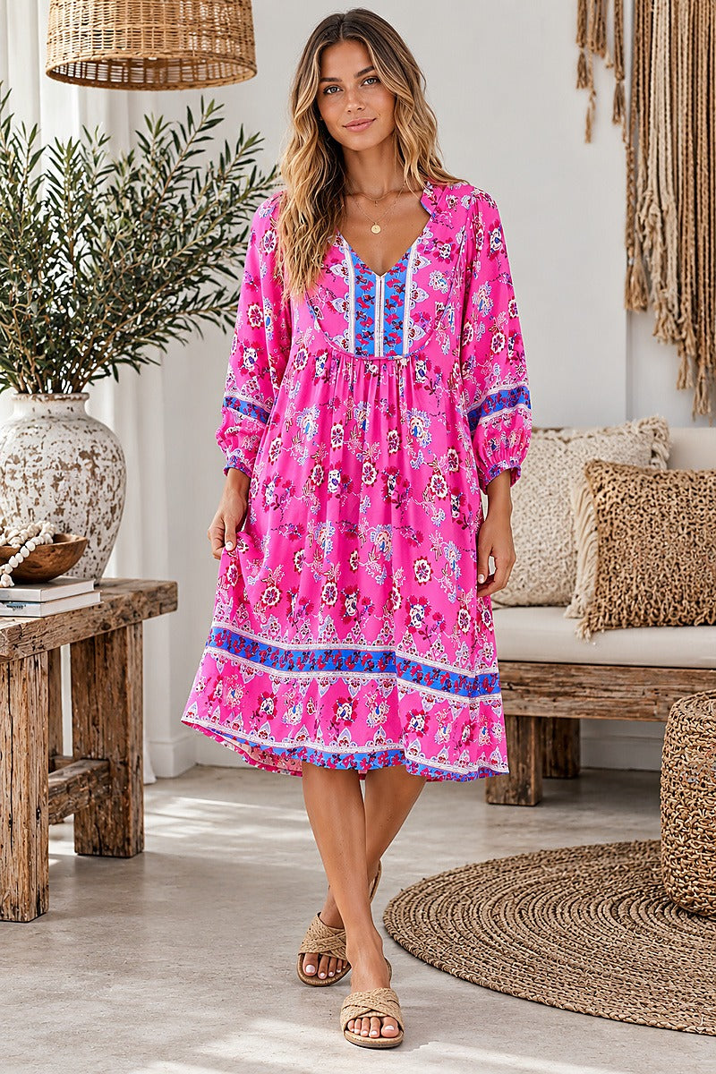 Island Bloom Rayon Dress