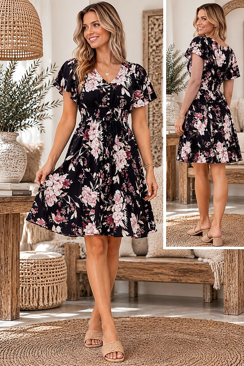 Midnight Blossom Dress
