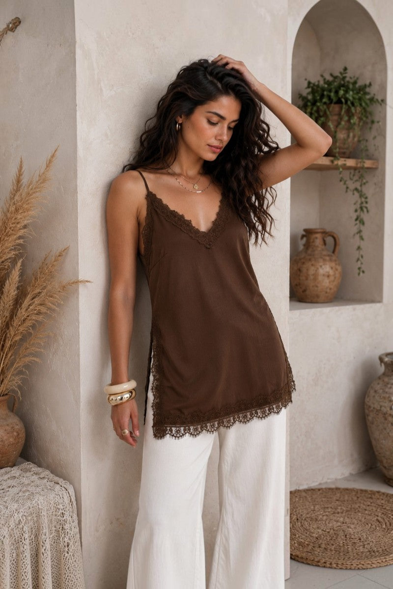 Chocolate Lace Cami