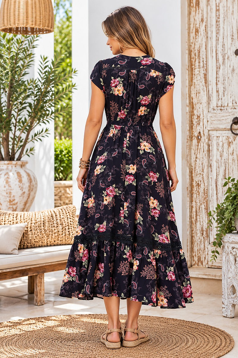 Midnight Bloom Maxi Dress