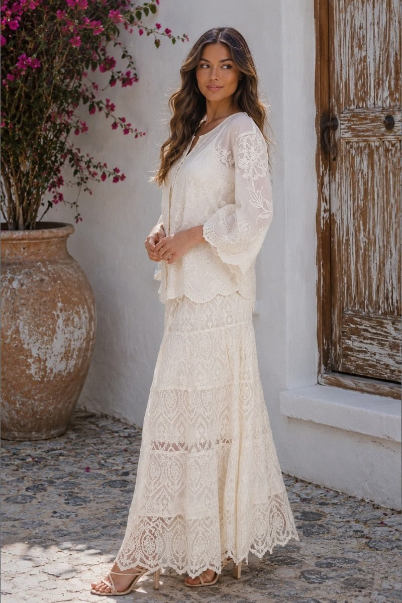 Ivory Heirloom Lace Skirt