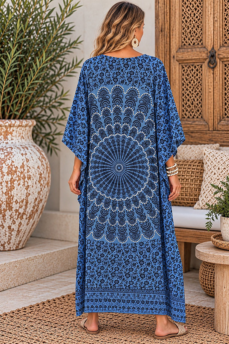 Sahara Soul Hand Beaded Kaftan Midnight Blue