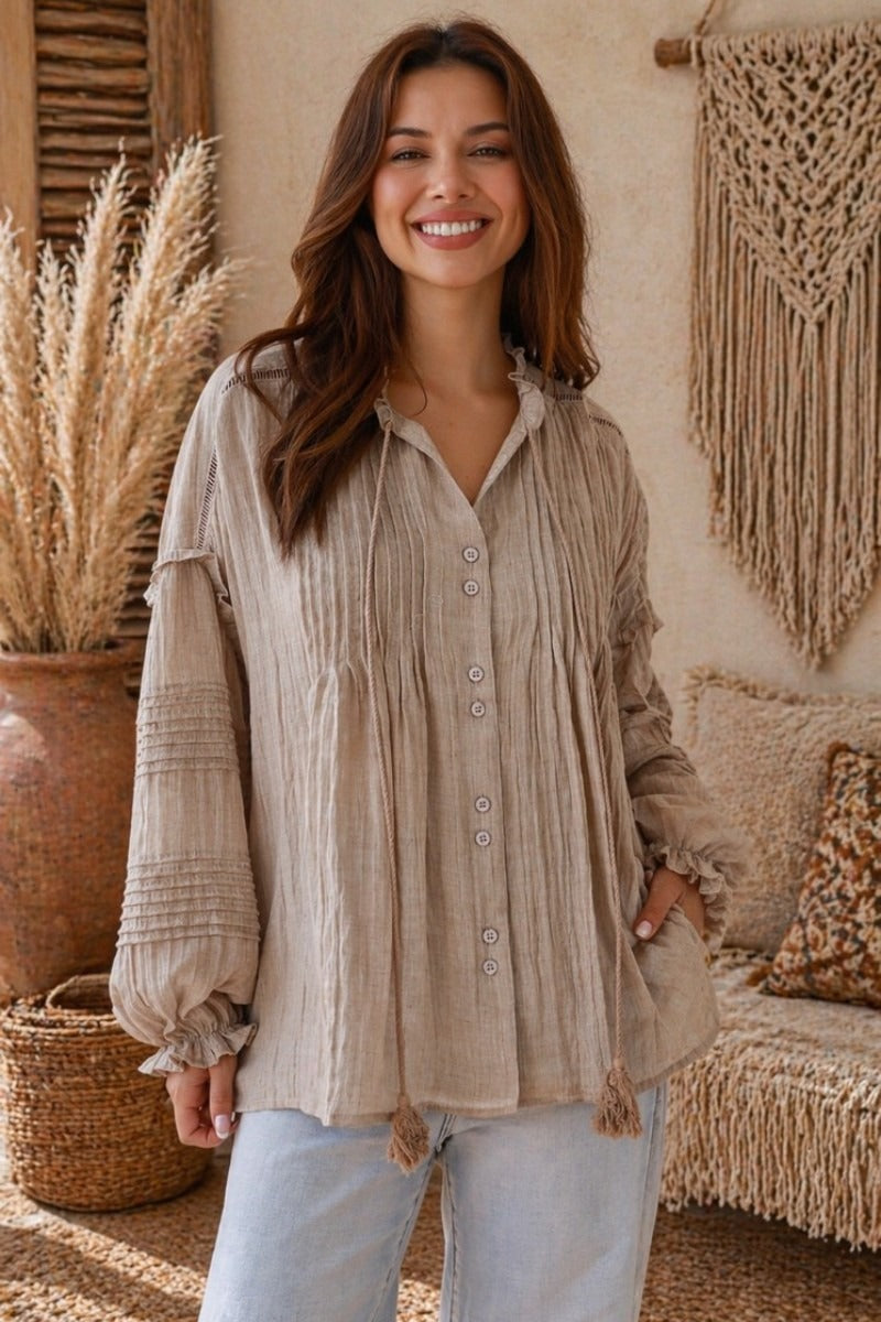 Nomad Mocha Boho Blouse