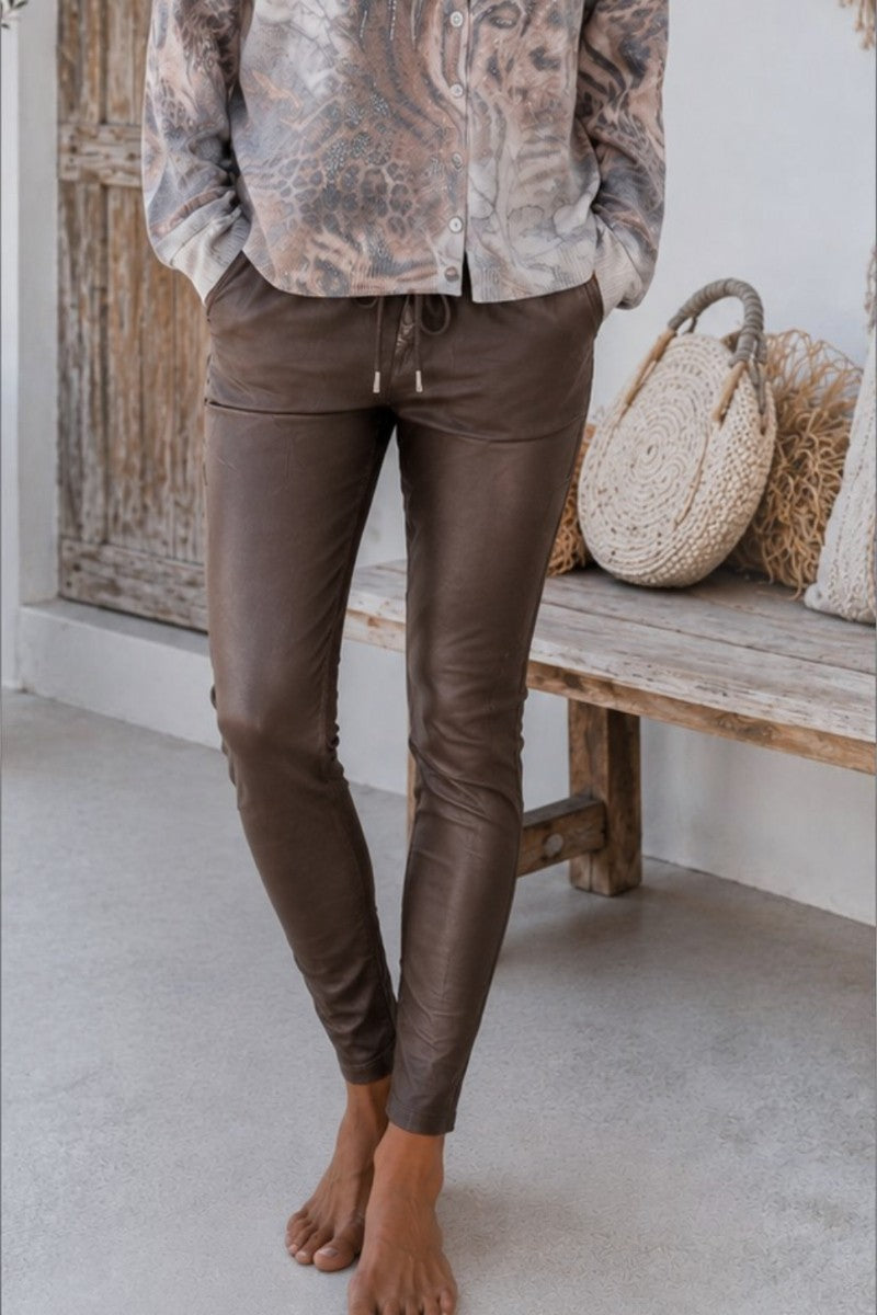 Chocolate Muse Pleather Jogger Pants