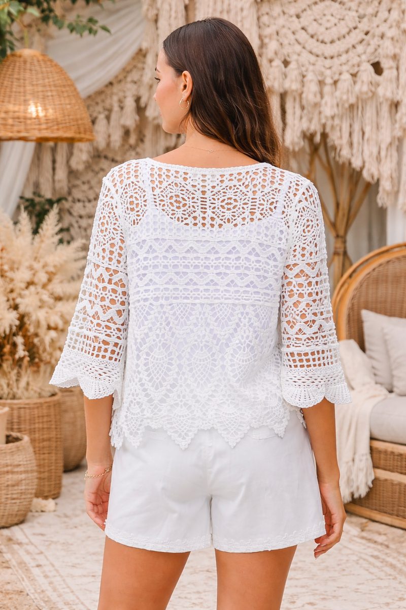 Haven Crochet Top White