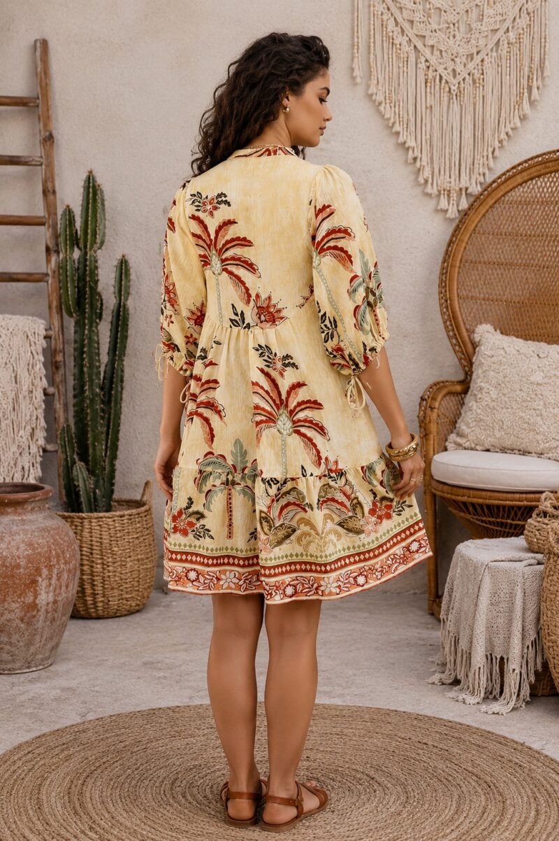 Sedona Palm Babydoll Dress