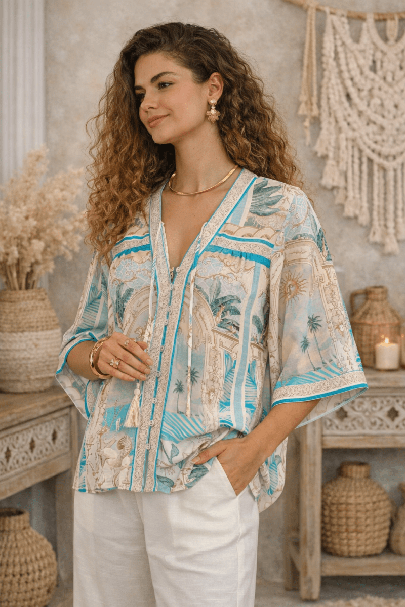 Turquoise Coast Boho Blouse