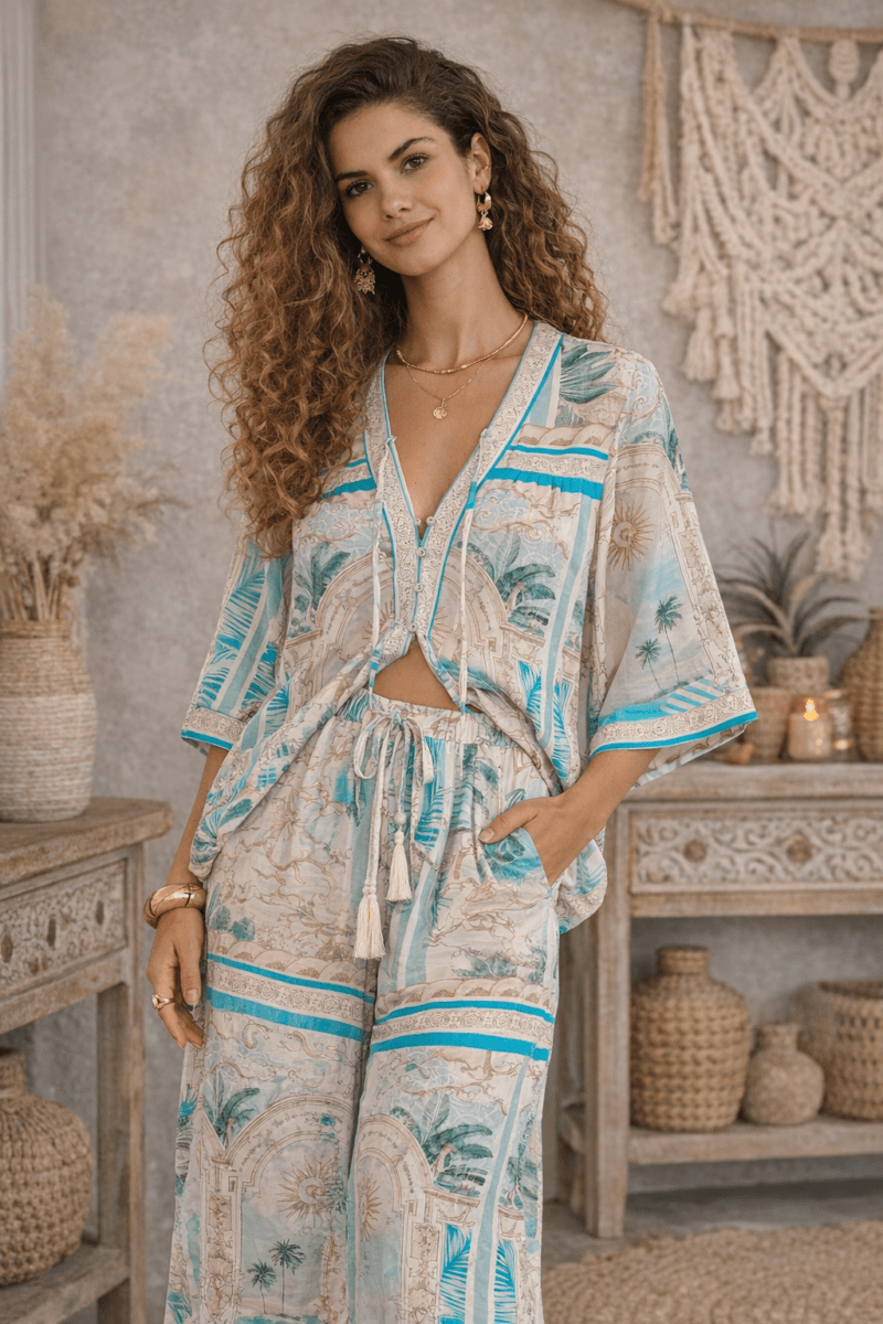 Turquoise Coast Boho Blouse