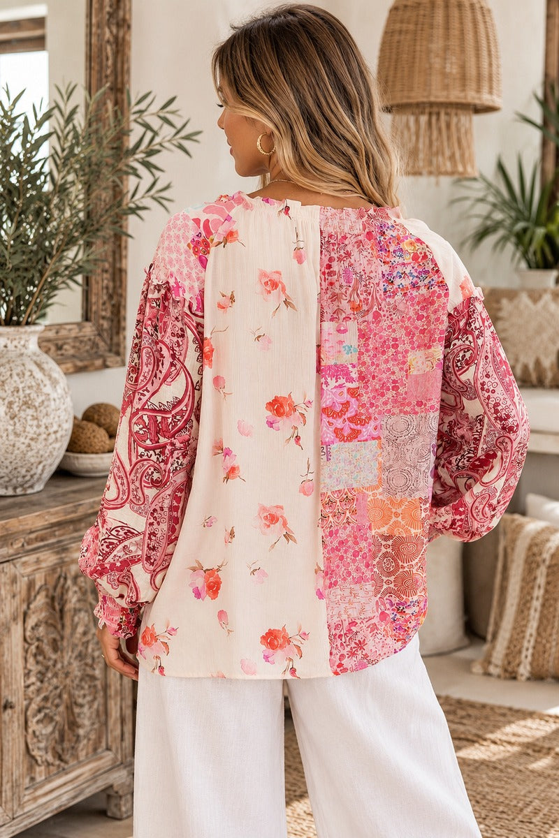 Wild Rosé Boho Blouse