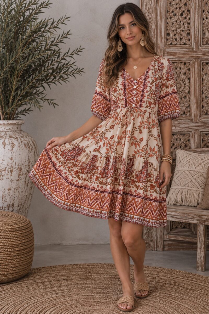 Desert Rose Boho Dress