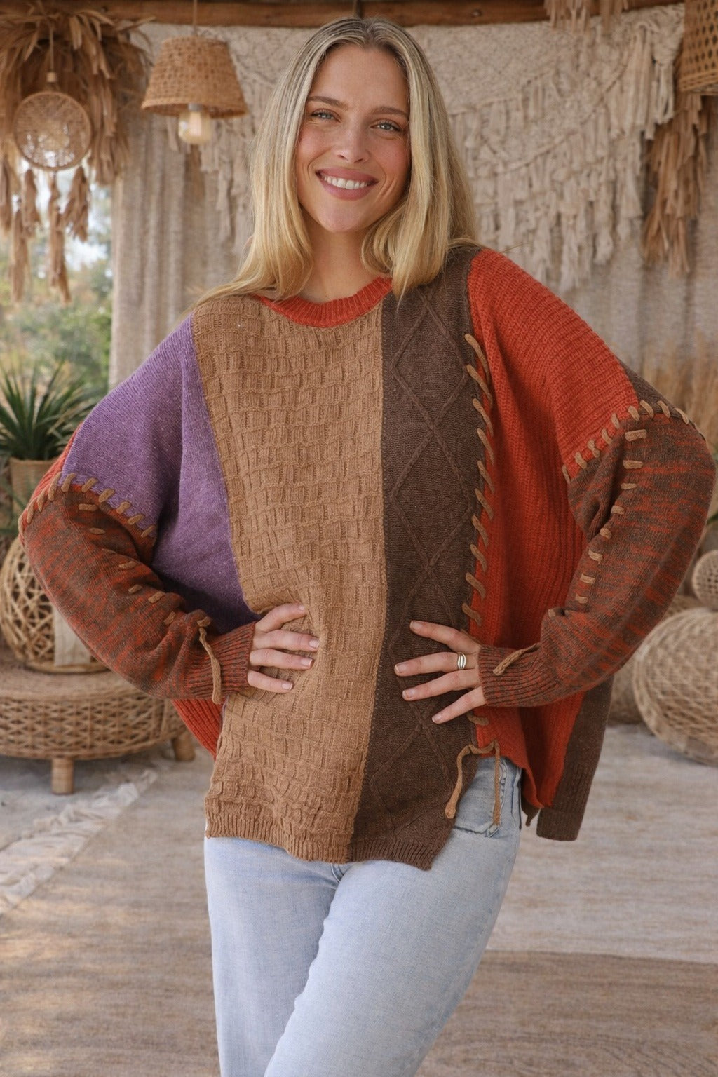 Sundown Patchwork Knit Autumn