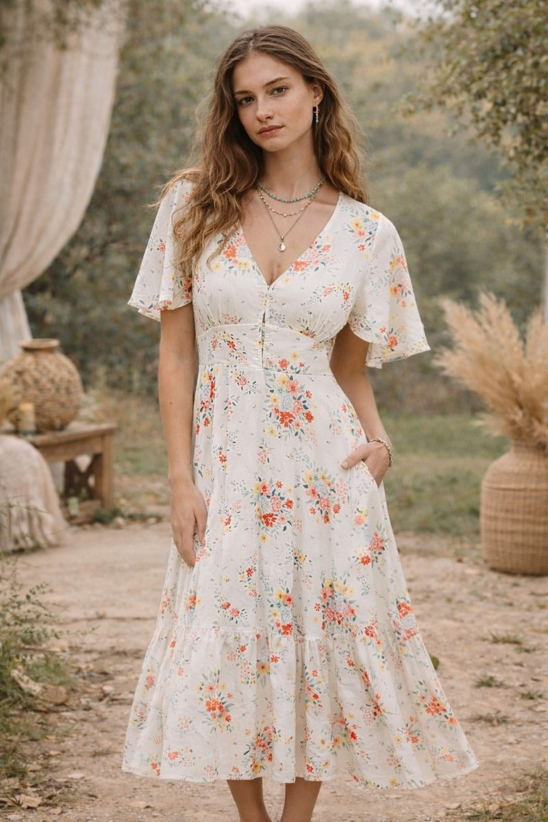 Camille Floral Midi Dress