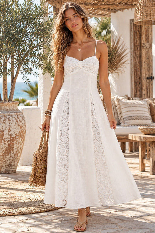 Desert Romance Lace Maxi Dress White