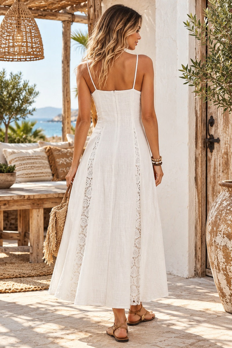 Desert Romance Lace Maxi Dress White
