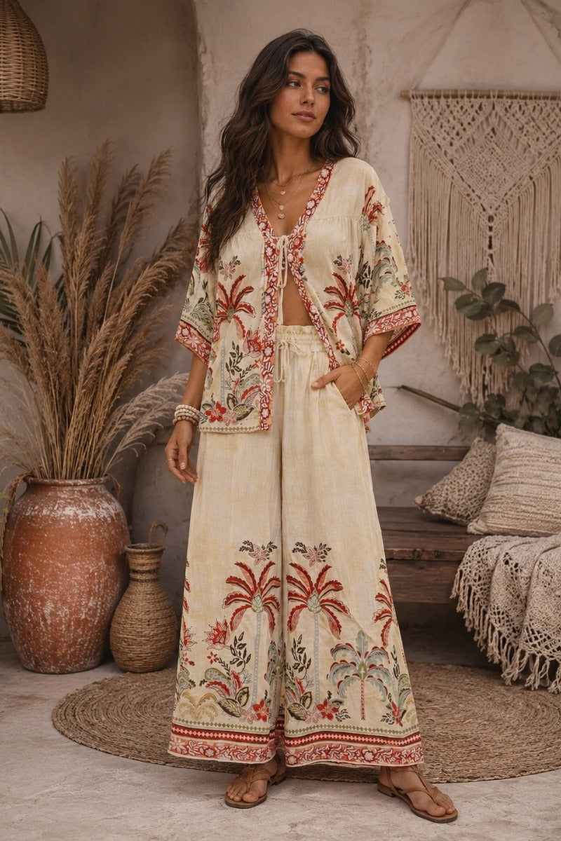 Sedona Palm Palazzo Pants