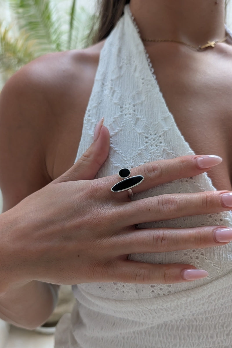 Midnight Horizon Adjustable Ring