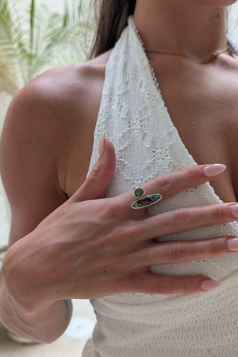 Ocean Stone Horizon Adjustable Ring