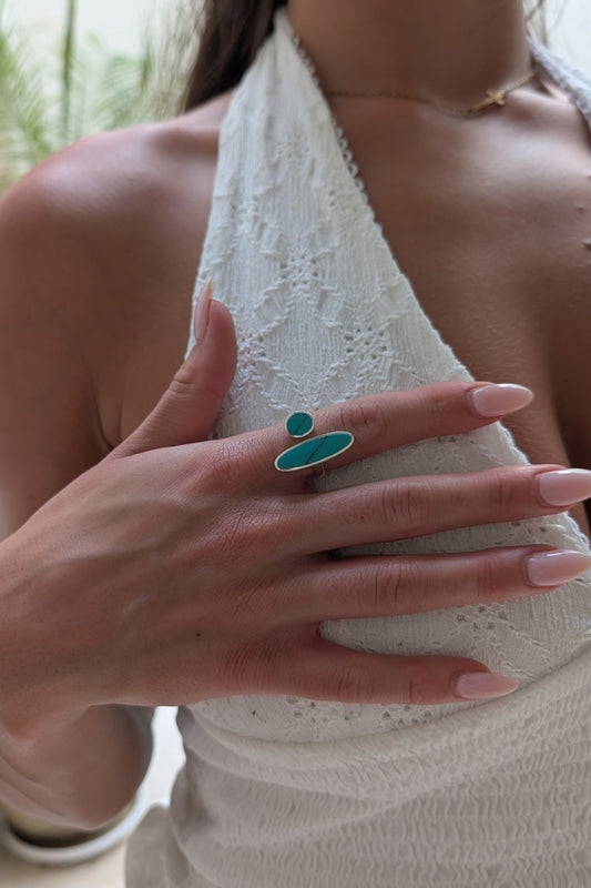 Turquoise Horizon Adjustable Ring