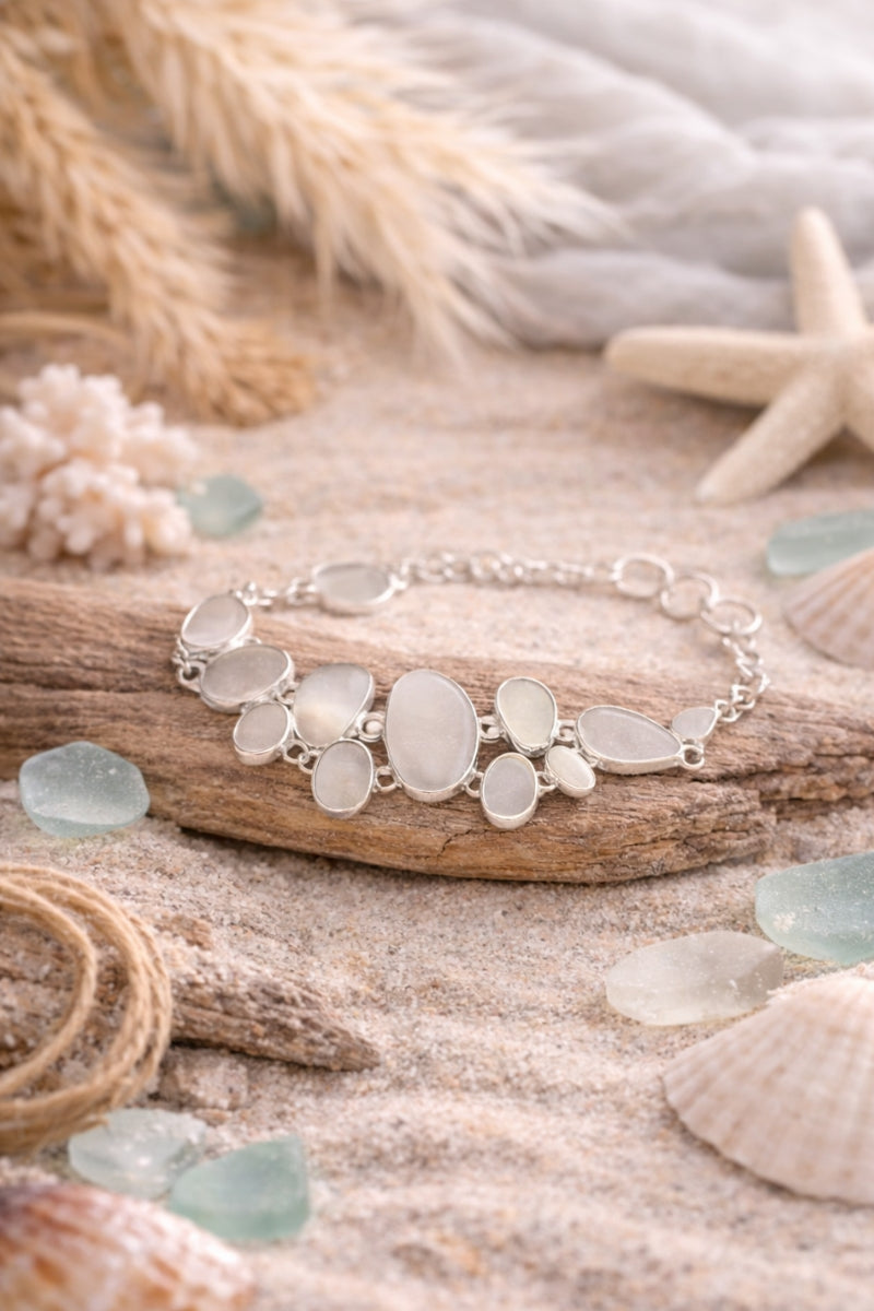 Coastal Drift Adjustable Bracelet – Pearl Mist
