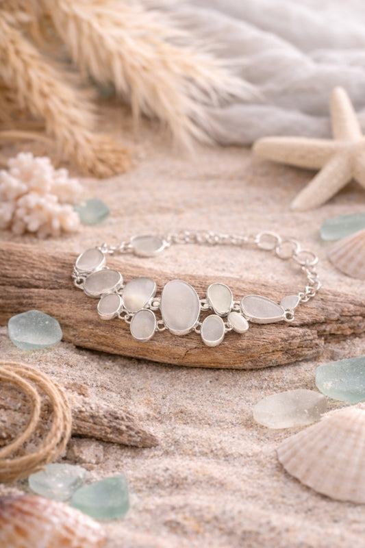 Coastal Drift Adjustable Bracelet – Pearl Mist