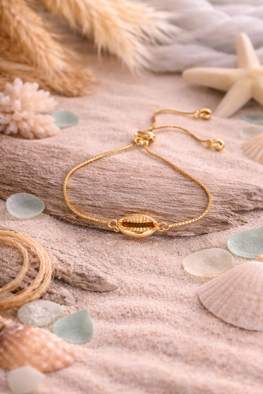 Golden Tide Shell Adjustable Bracelet