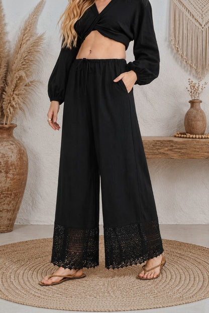 Black Drift Lace Pants