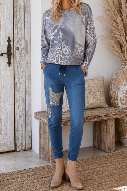 Denim Blue Spark Jogger Jeans