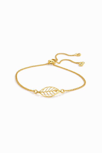 Golden Whisper Leaf Adjustable Bracelet