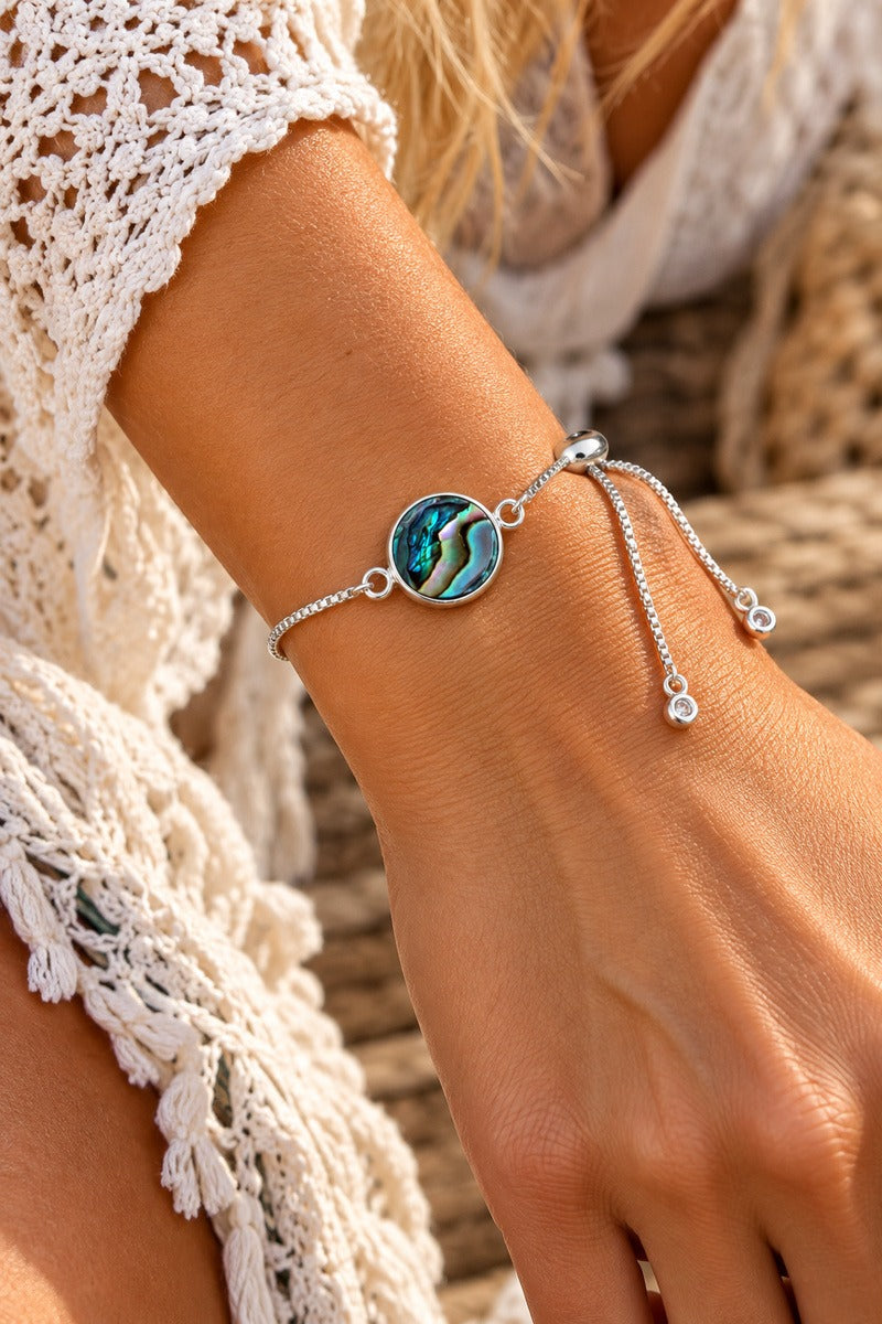 Ocean Reflections Silver Adjustable Bracelet
