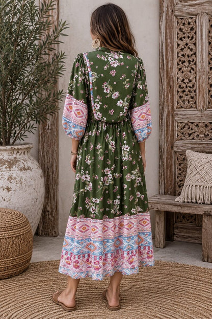 Boheme Emerald Midi Dress
