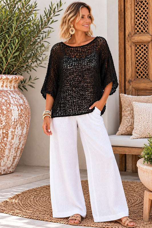 Earthweave Knit Top Black