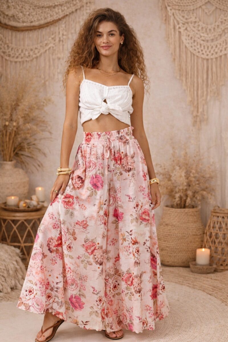 Blush Blossom Palazzo Pants