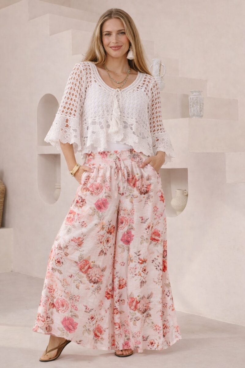 Blush Blossom Palazzo Pants
