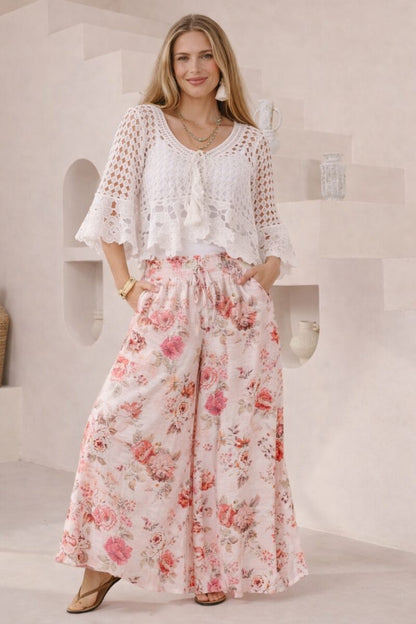 Blush Blossom Palazzo Pants