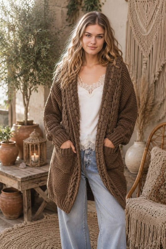Chocolate Boho Knit Jacket