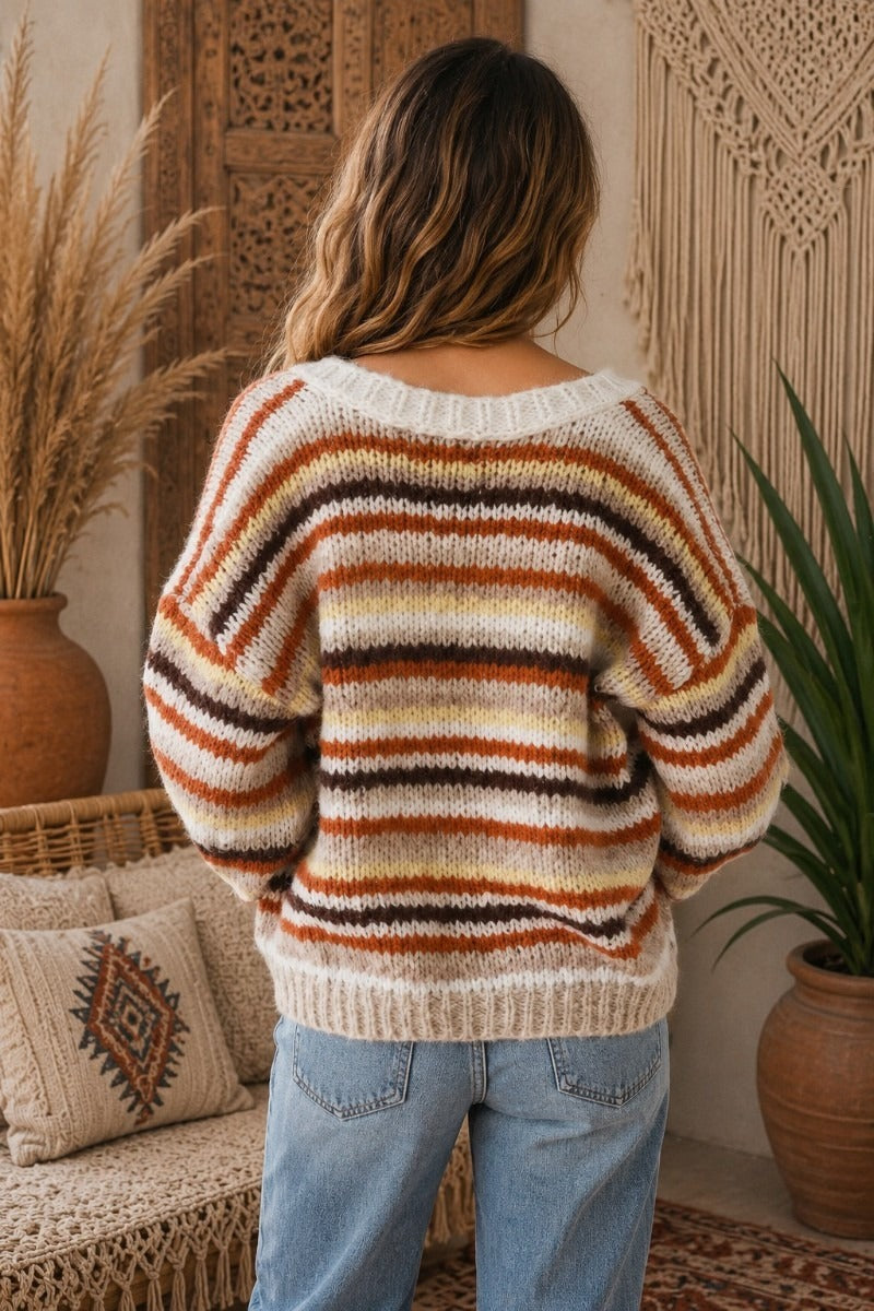 Woodstock Sunset Stripe Knit Cardi