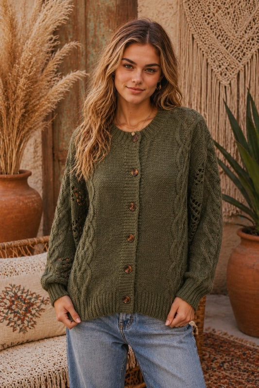 Morning Mist Knit Cardi Forest