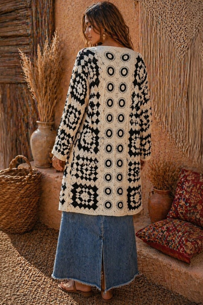 Nomad Soul Crochet Jacket – Natural & Black
