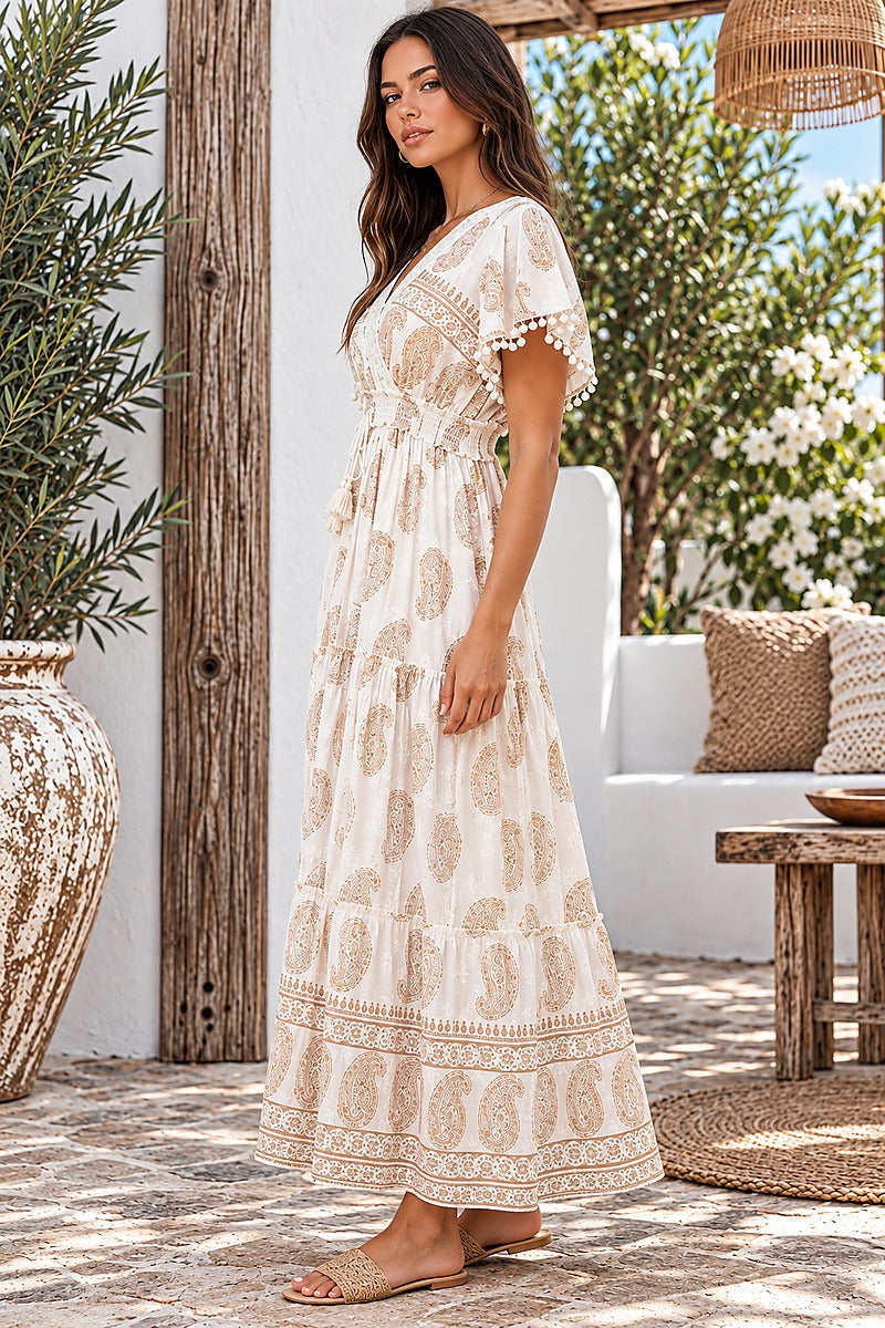 Golden Mirage Maxi Dress White