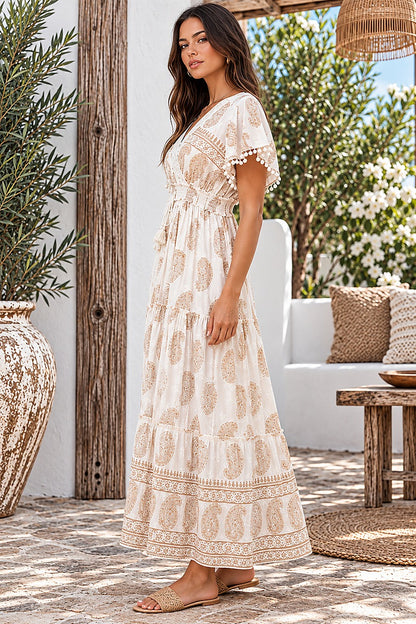 Golden Mirage Maxi Dress White