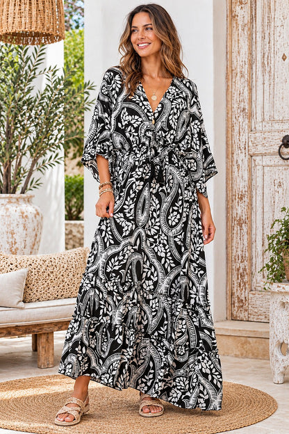 Midnight Paisley Maxi Dress