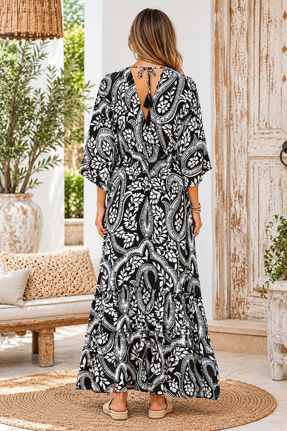 Midnight Paisley Maxi Dress