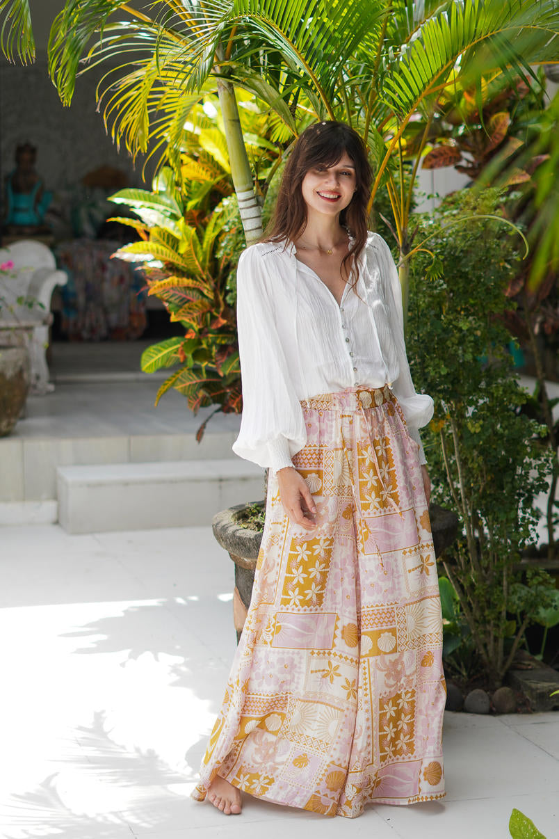 Sunset Palm Palazzo Pants