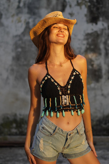 Free Spirit Bikini Top Black