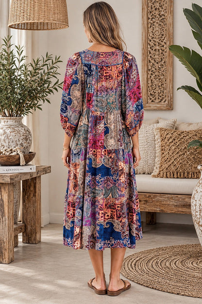 Midnight Boheme Midi Dress