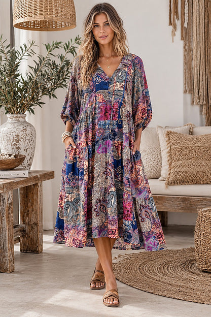 Midnight Boheme Midi Dress