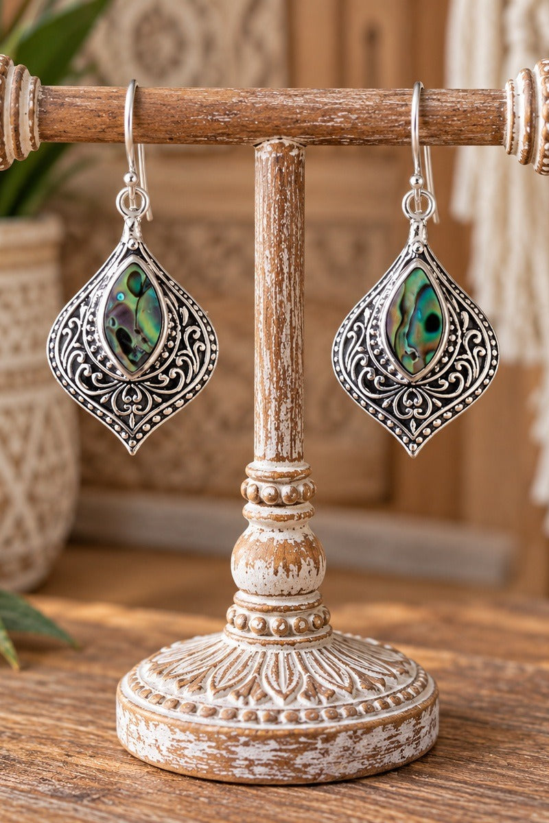 Mystic Lagoon Silver Plated Shell Earrings