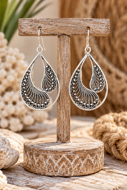 Mystic Swirl Silver Filigree Earrings