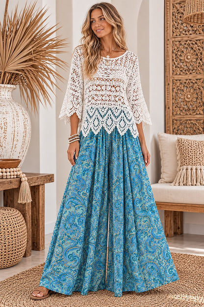 Wanderlust Boho Flow Pants – Aqua Blue